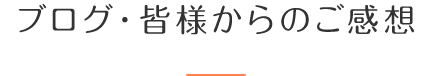 ブログ・皆様からのご感想